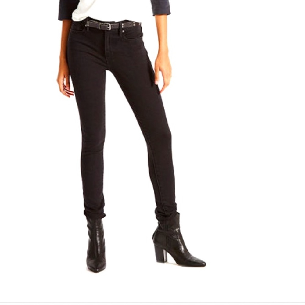 Levis Black 721 High Rise Skinny Jeans Womens 31 Stretchy NWT